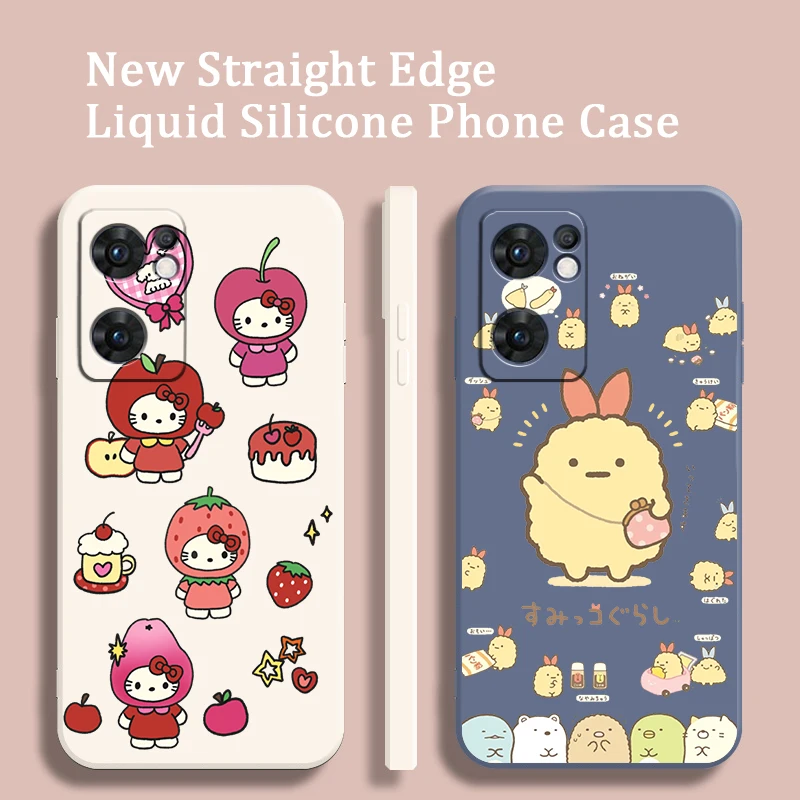 Чехол для телефона Sanrio Hello Kitty OPPO A73 A31 2020 Reno7 SE 6 5 4 2 Z Lite Pro Plus 5G 4G Funda Liquid троса