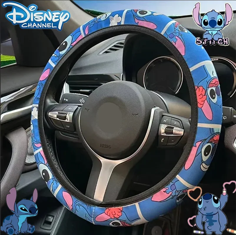 Disney Stitch 15-дюймовый чехол на руль с милым персонажем мультфильма универсальные