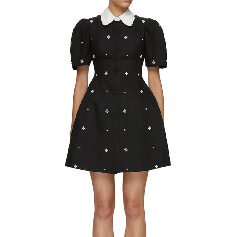 Женское кружевное платье-рубашка вечернее платье с коротким рукавом и