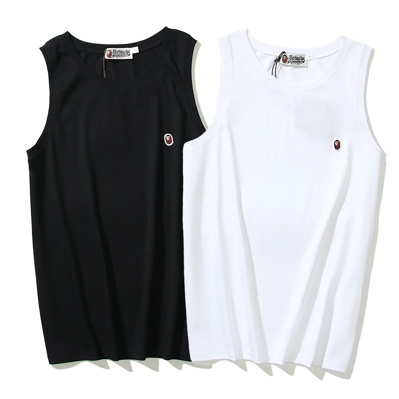 

BAPE Ape Head Print Casual Vest High Quality Cotton Ape Head Short Sleeve T-Shirt