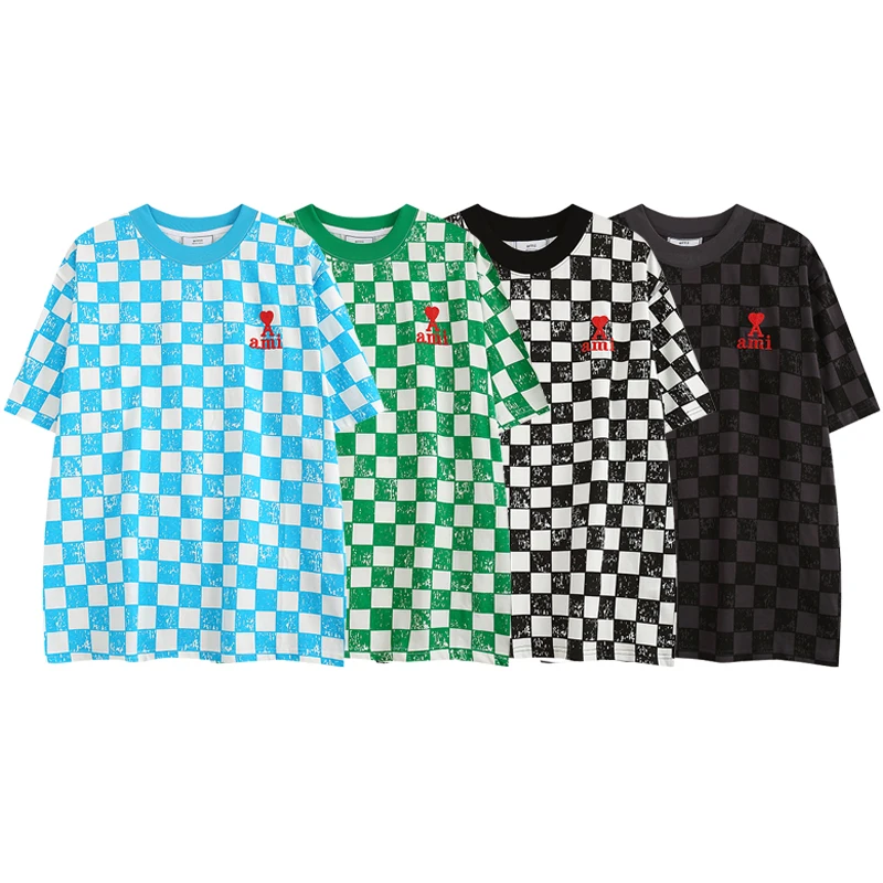 

AMI T-shirts Camisetas T Shirt for Men Homme Tshirt Camiseta De Hombre Masculina Playeras Graphic T Shirts 100% Cotton Women Tee