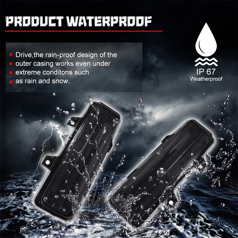 Двухцветный динамический янтарный светодиодный указатель поворота переднего