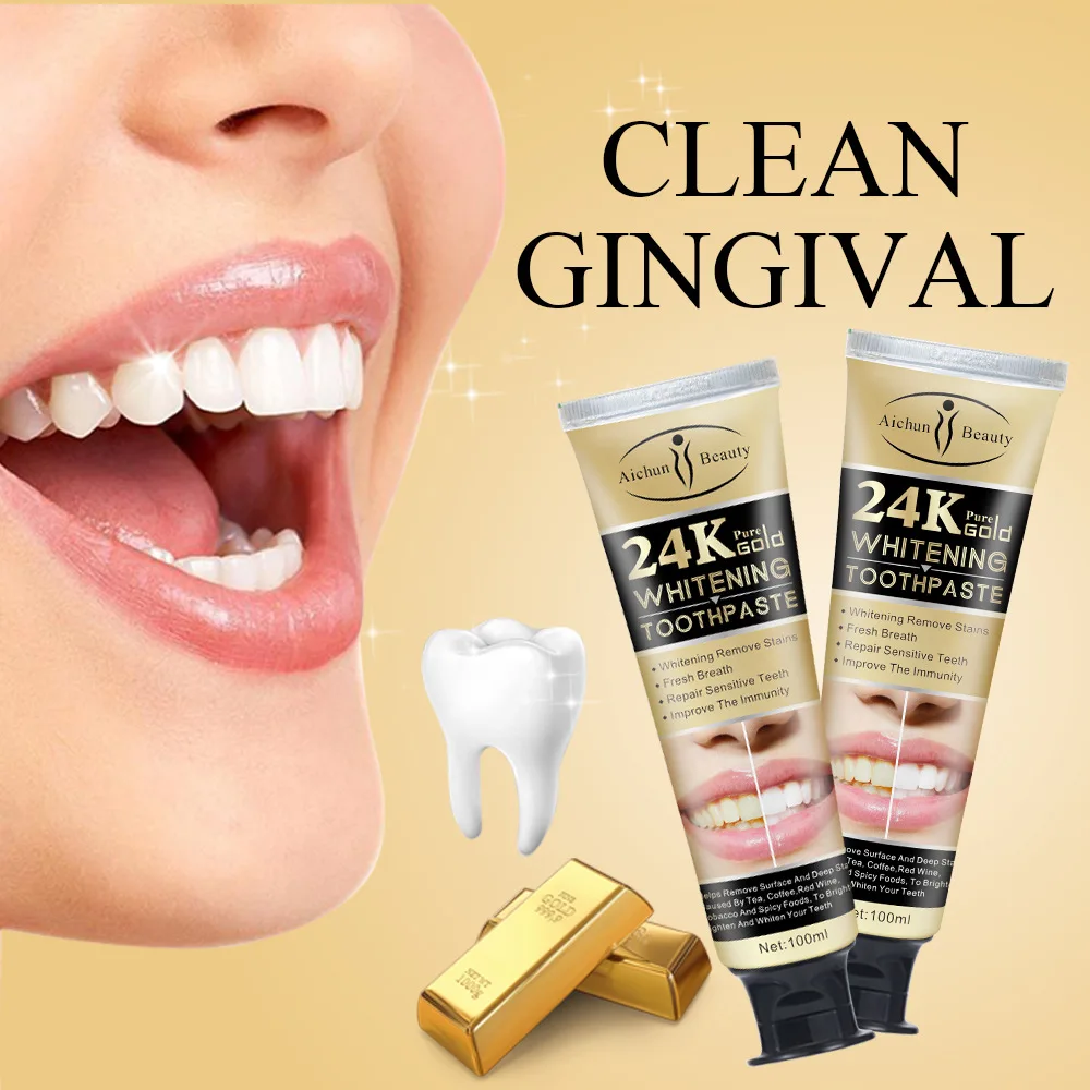 

Cleaning Toothpaste 24K Oral Cavity Freshening Tooth Stain Removing Healthy Tooth 100ml Toothpaste Tooth Stain Removal