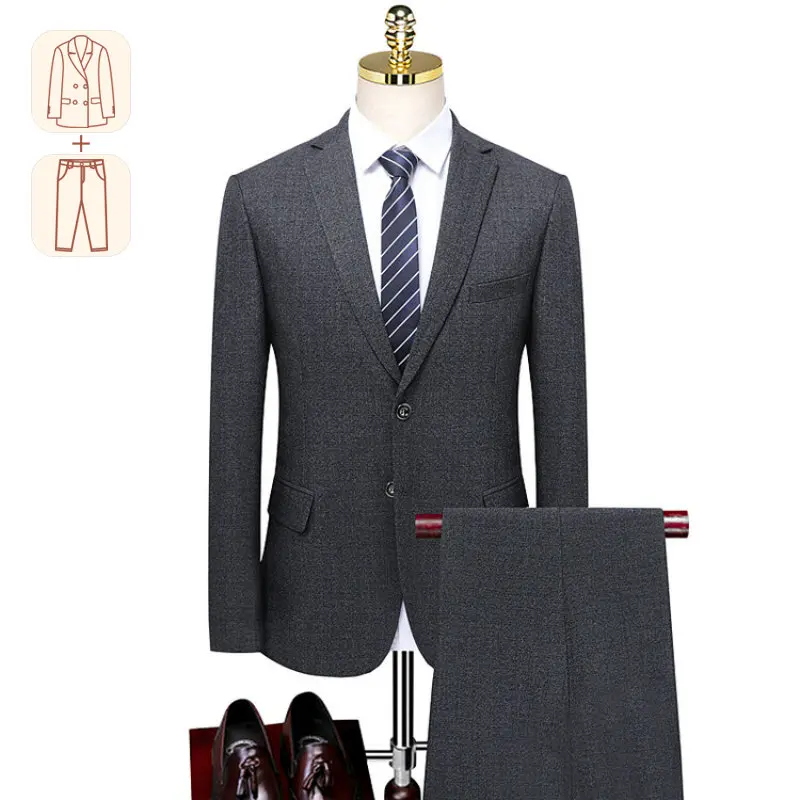 

Luxury Authentic Menswear 2023 New Solid Color Fashion Slim Fit Suit Suit Groom Wedding Suit Business Casual Jacket Mens Suits
