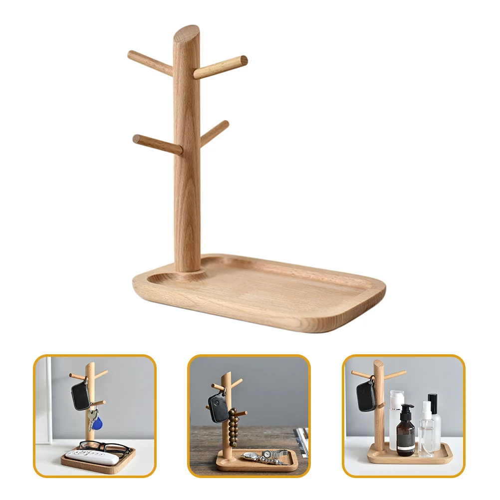 

Stand Holder Tray Key Display Necklace Stud Ear Glass Countertop Shelf Bracelet Watch Rackorganizer Delicate Wood Wooden