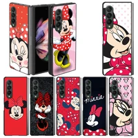 funda for samsung galaxy z fold 3 5g case shockproof pc black hard phone cover zfold3 anti drop shell cartoon minnie mouse coque