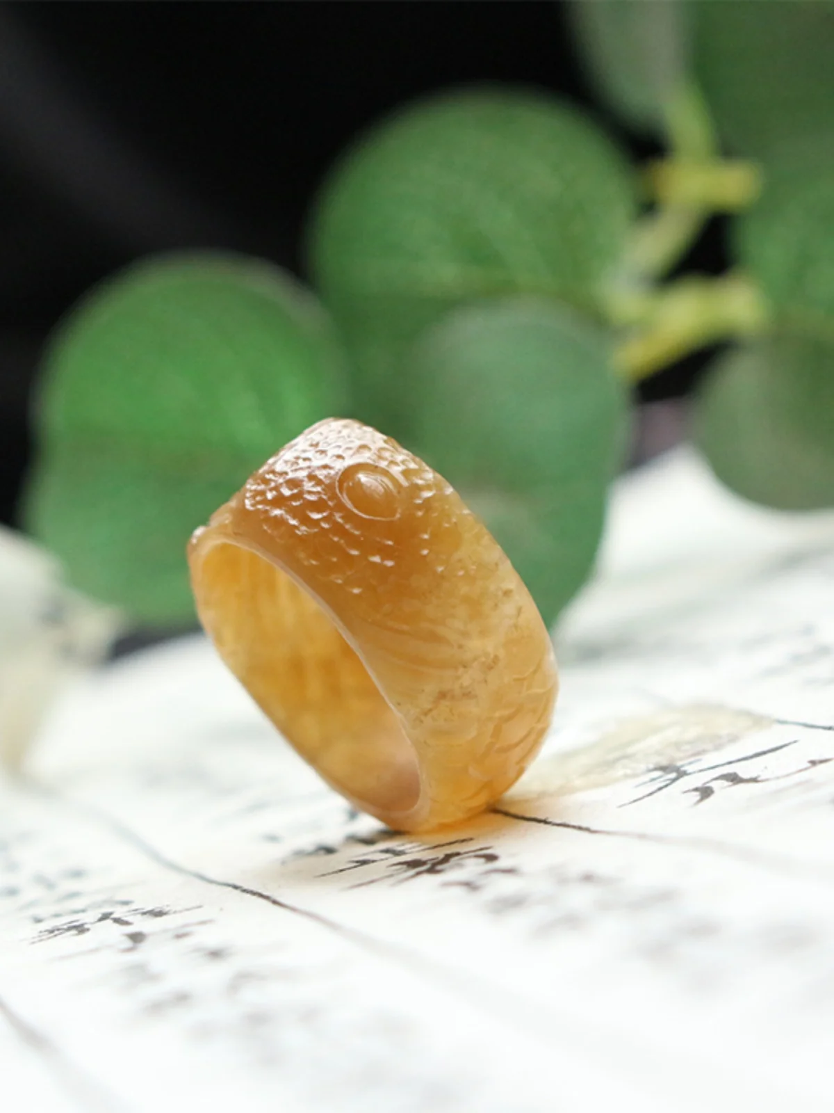 Новый сахарный нефрит золотой Arowana кольцо Hetian Золотой сахар нефритовое