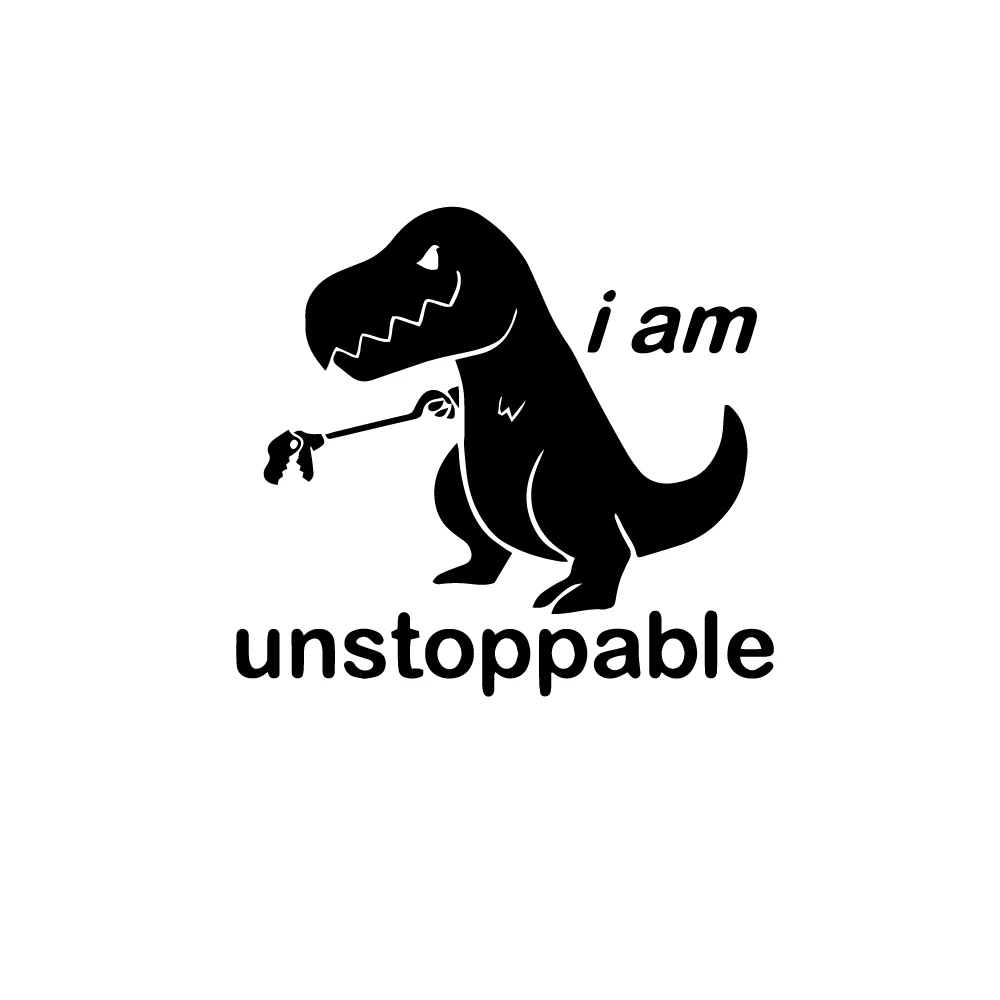 

Cool Design I Am Unstoppable Dinosaur Car Stickers Decal Window Decal Waterproof Sunscreen Auto Sticker PVC,12cm*13cm