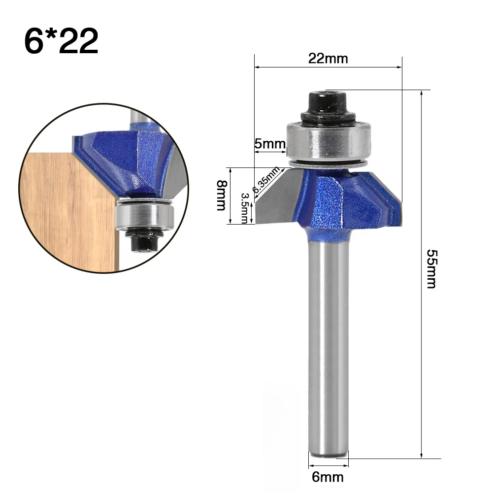 

1PC 6mm Shank 45 Degree Chamfer Router Bit Edge Forming Bevel Milling Router Bit Milling Cutter For Wood Bits Woodworking Tools