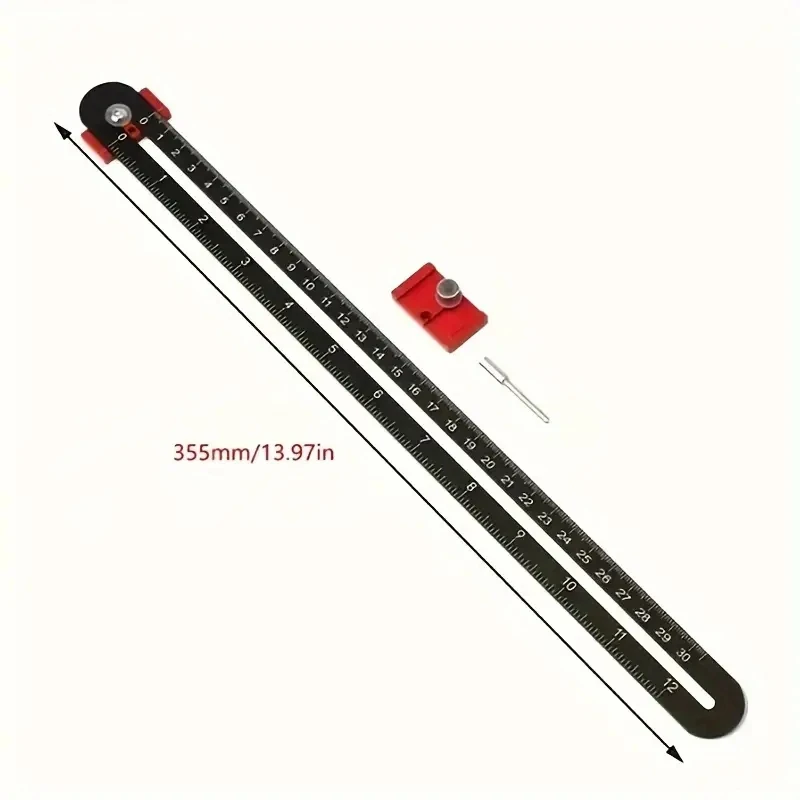 

Прецизионный деревообрабатывающий компас, метрическая дюймовая регулируемая круглая линейка для рисования, писец из алюминиевого сплава для столярных работ