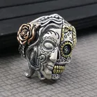 Мужское двухстороннее кольцо в стиле панк, роскошное Ювелирное Украшение в стиле ретро, 2021