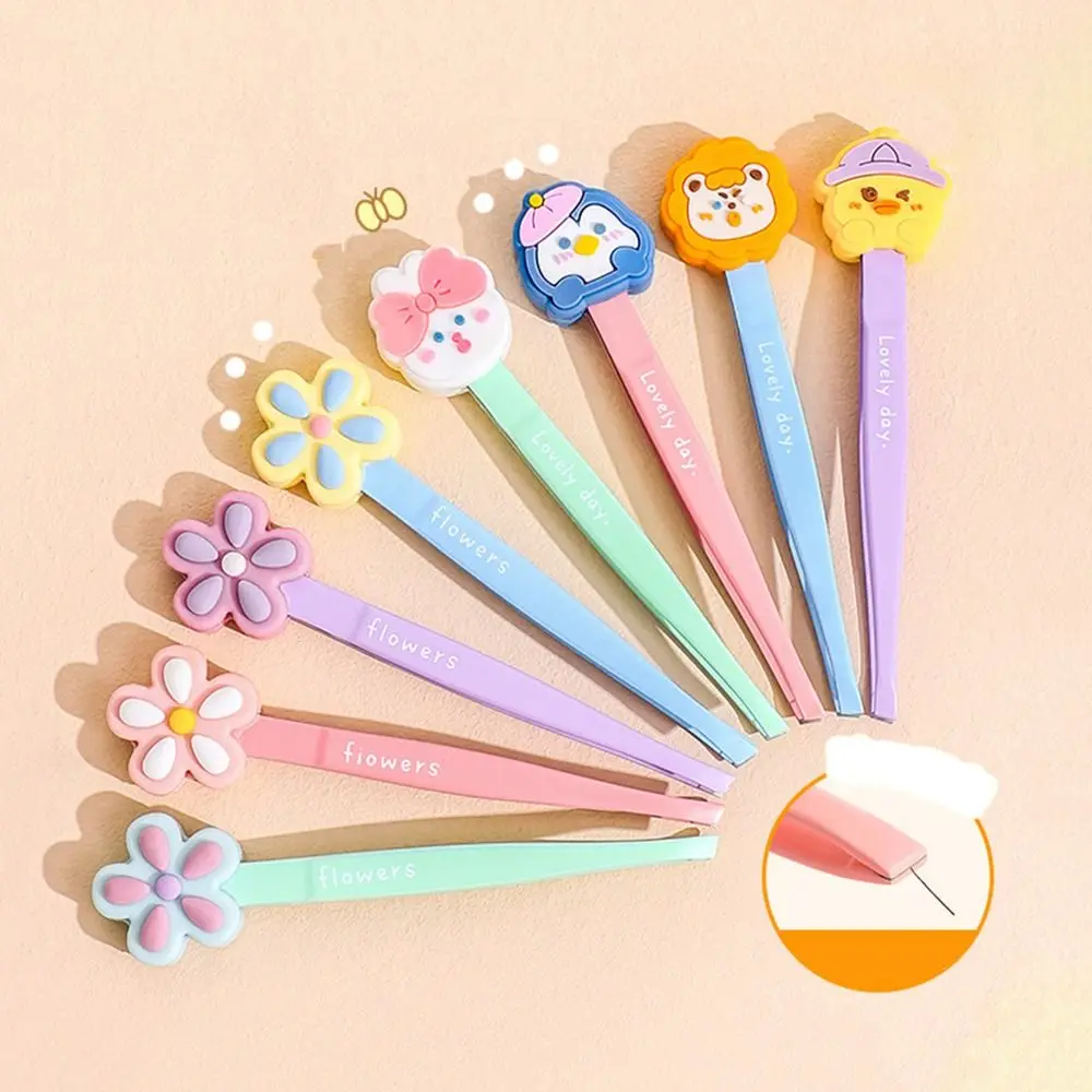 

Cute Slanted Brow Clips Hair Removal Stainless Steel Animals Cartoon Eyebrow Tweezer Flowers Flat Tip Fine Hairs Puller Women