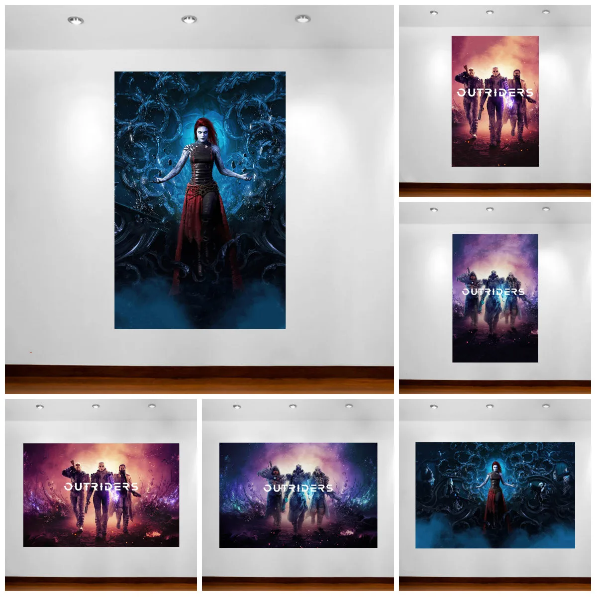 

Outriders мировая рассекающая видеоигра аниме постер Картина на холсте для гостиной настенное Искусство Декор настенные картины Домашний деко...