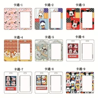 disney cartoon abs protective case mickey mouse stitch minnie cute card cover student campus anti lost card holder lanyard id