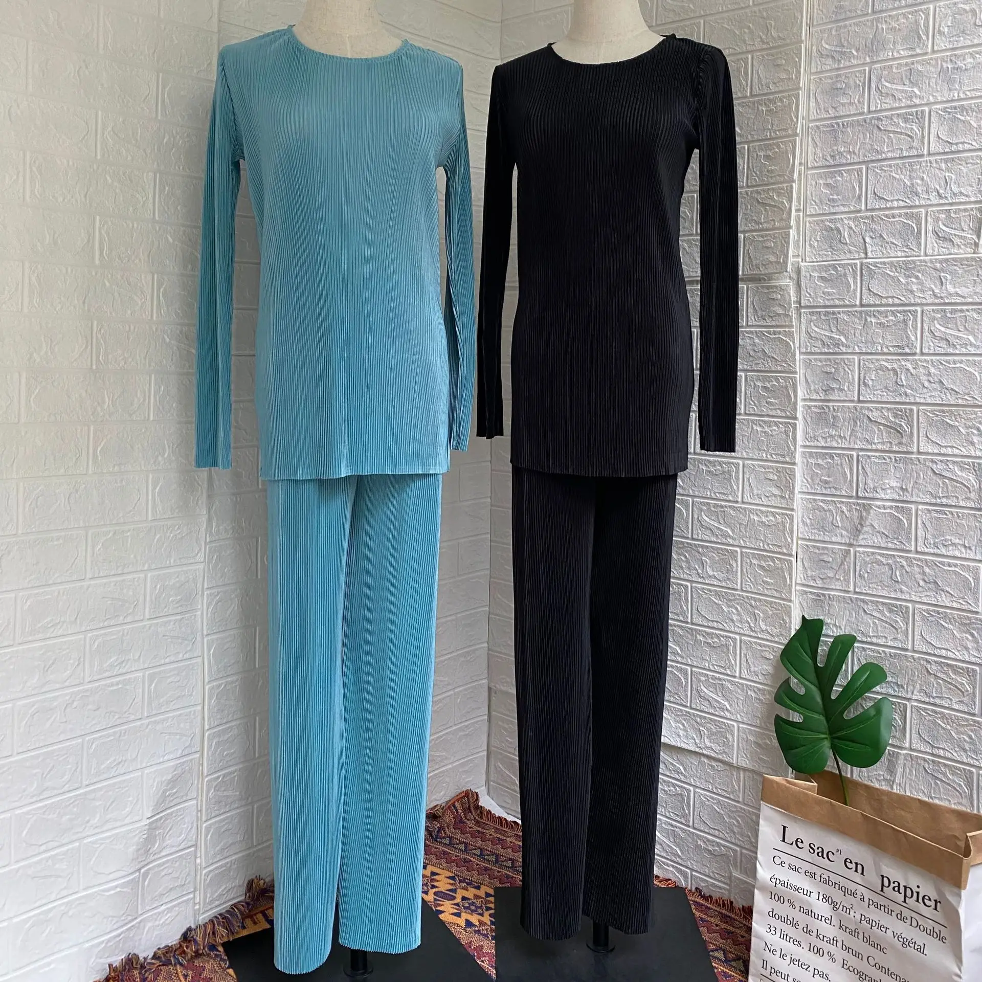 Muslim Sets Ethnic Style Loose Leisure Pleated Suit Southeast Asian Arab Islamic Clothing Women Muslim Two Piece Set
