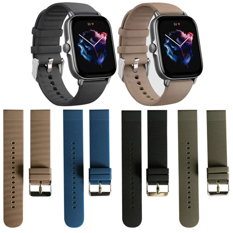 

20mm Silicone Strap Band For Haylou RS4 Plus /LS02 Bracelet For Ticwatch GTH E3 2 E Wristband For Amazfit GTS 3 2 2E Watchband
