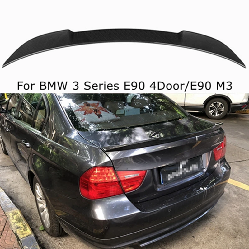

FOR BMW 3 Series E90 4Door/E90 M3 CS Style Carbon Fiber Rear Spoiler Trunk Wing 2005-2012 FRP Glossy Black Forged Carbon