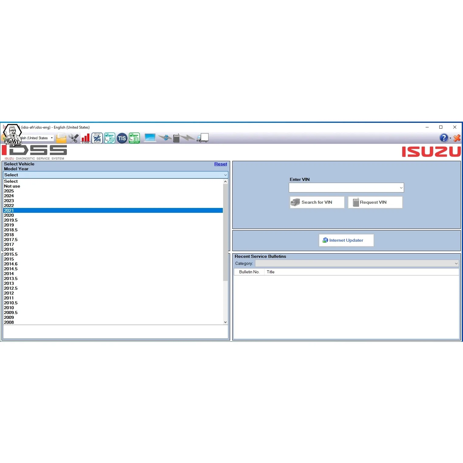 G-IDSS Isuzu Global Export D-MAX PASSTHRU J2534 D-Max ISUZU US-IDSS E-IDSS Дизельный двигатель Грузовик