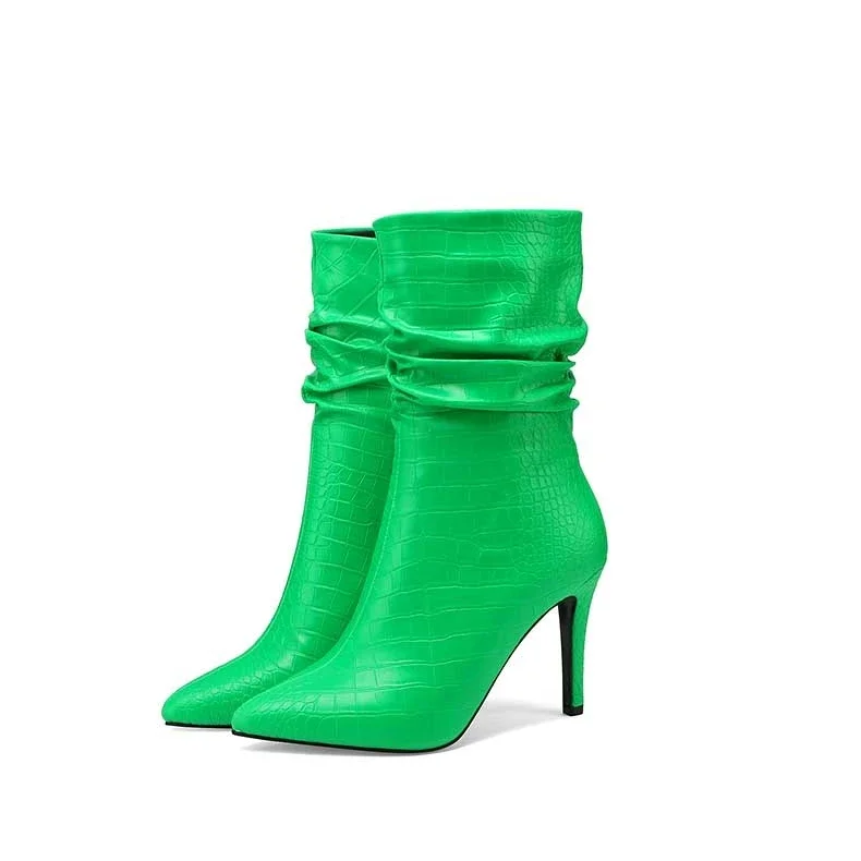 Сексуальные плиссированные ботильоны Челси в стиле ретро с узором аллигатора