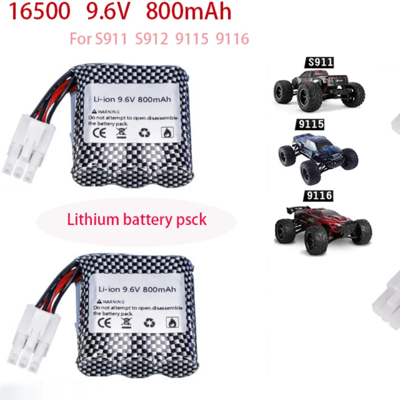 

Original Battery, 16500,9.6v, 800Mah, Lithium-ion Batterybe Used For 9115, 9116, s911, s912, Rc Remote Control Car , Toy,