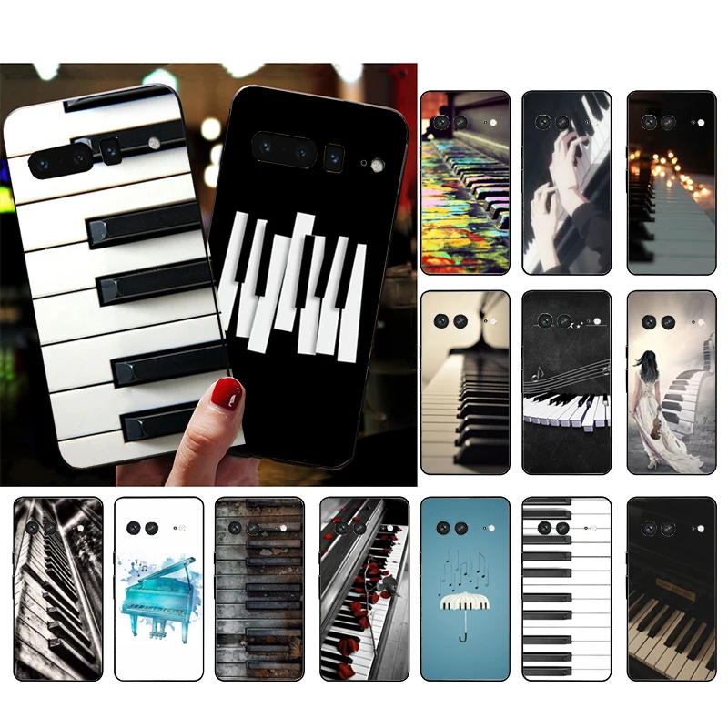 

Phone Case for Google Pixel 7 Pro 7a 6A 6 Pro 5A 4A 3A Pixel 4 XL Pixel 5 6 4 3 XL 3A XL 2 XL Music piano keyboard Case