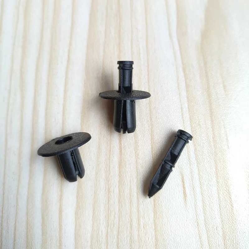 

Заклепки пластиковые с отверстием 7 мм для Nissan, Toyota, Honda, фиксатор автомобильных клипса обшивки панели двери, черные автокрепежи, 20/50/100 шт.