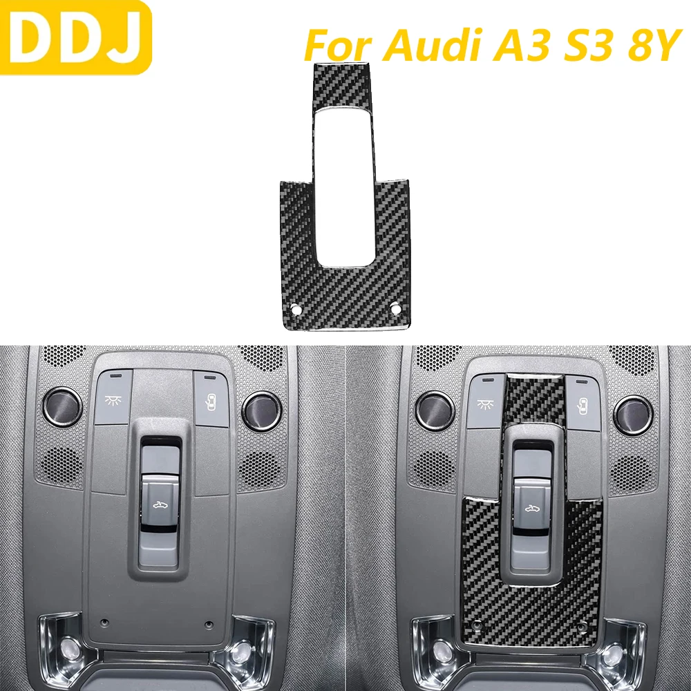 Фото Для Audi A3 S3 8Y 2021-2025 углеродное волокно передняя крыша люк кнопка переключателя панель отделка автомобильные аксессуары декоративная наклейка №1