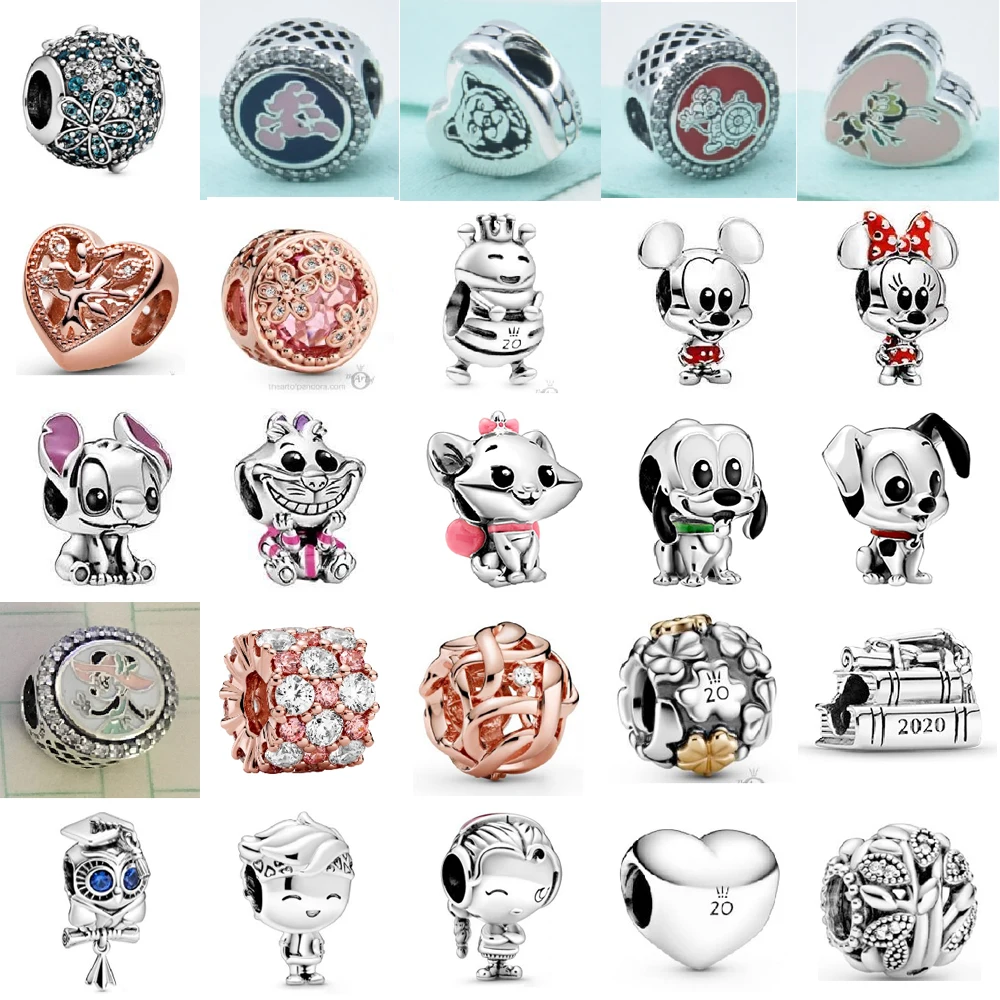 

EDELL 100% 925 Sterling Silver Minnie Dotted Dress & Bow Alice in Wonderland Cheshire Cat The Aristocats Marie CHARM