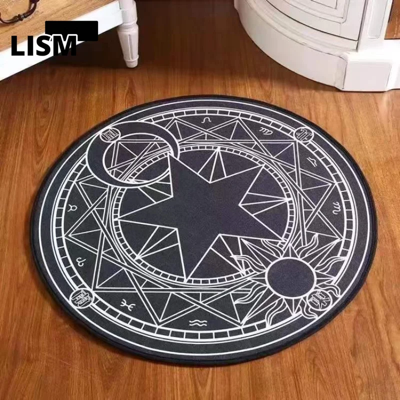 

Cartoon Round Carpet for Living Room Balcony Area Rugs Bedroom Decoration Computer Chair Bedside Floor Mats Anti-slip Home Decor
