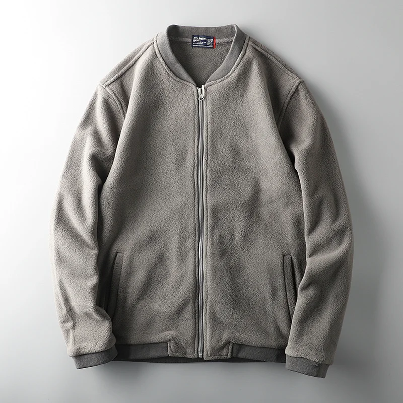

2023 Autumn Winter New Fleece Jacket Fashion Men's Streetwear Plush Zipper Coat Trendy Luxury High Quality Clothes 21Q2008