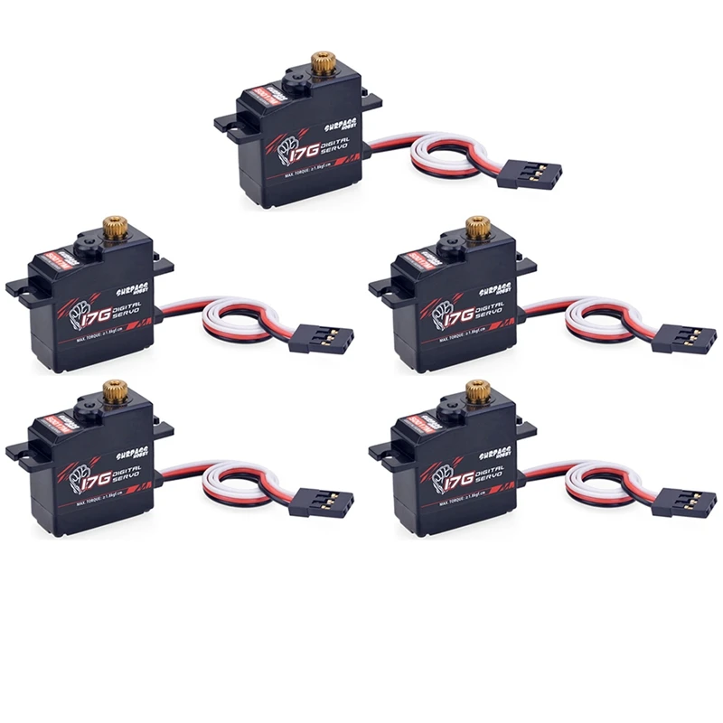 

5X SURPASS HOBBY S0017M 17G Metal Gear 1.8KG Digital Servo For RC Airplane Robot 1/18 Truck Car Boat Duct Plane