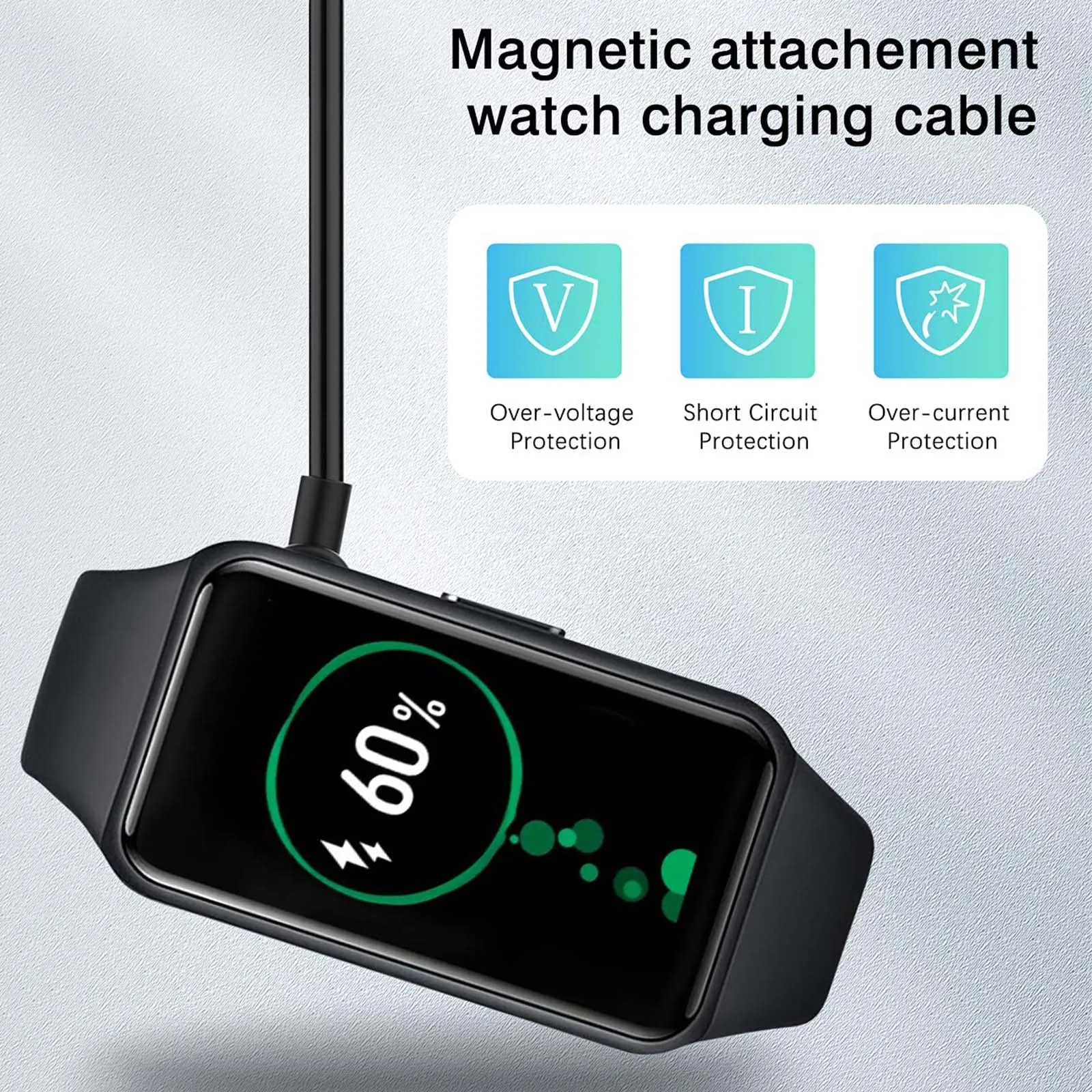 Зарядное устройство для умных часов с USB-кабелем зарядки Huawei Watch Fit 2/new/mini Band 8/7/6 Pro