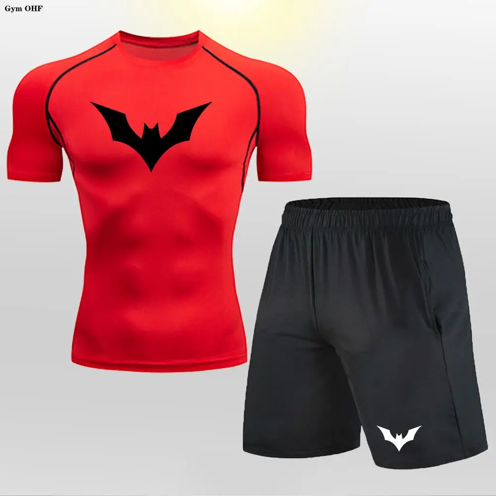 Мужской Комплект Для Бега Быстросохнущая Компрессионная Одежда Фитнеса