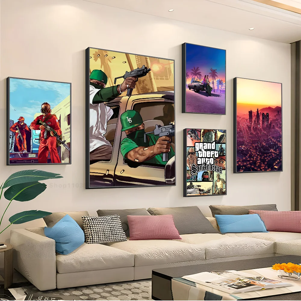 Gta плакат с бумажным принтом для дома гостиной спальни входа бара ресторана кафе