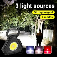 glare mini multifunctional pocket light 7modes outdoor cob camping lamp usb charging emergency flashlight magnet work lantern