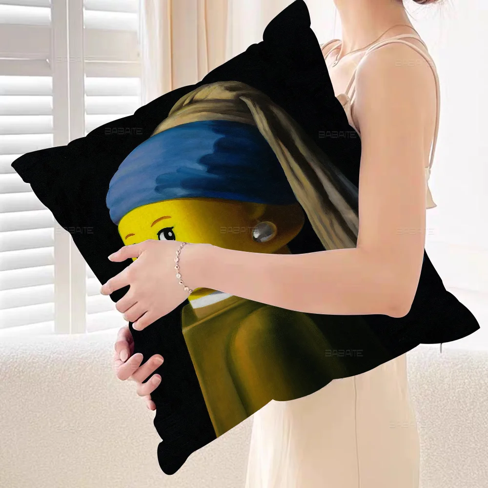 Абстрактная забавная подушка L-Legos подарок украшение для дома и офиса спальни