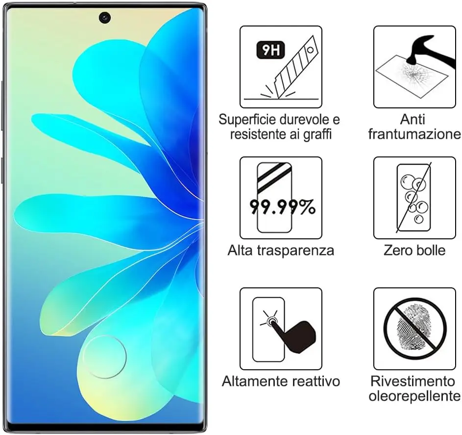 Фото Защитная пленка из закаленного стекла для Samsung Galaxy Note10, 1/4 шт. - Защита смартфона, подходит для серии Samsung Note10 №2