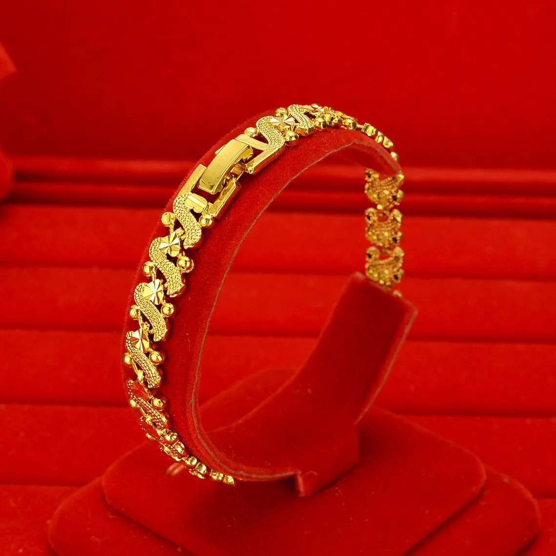 Золотые ювелирные изделия AU999 для женщин модная цепочка на запястье из чистого