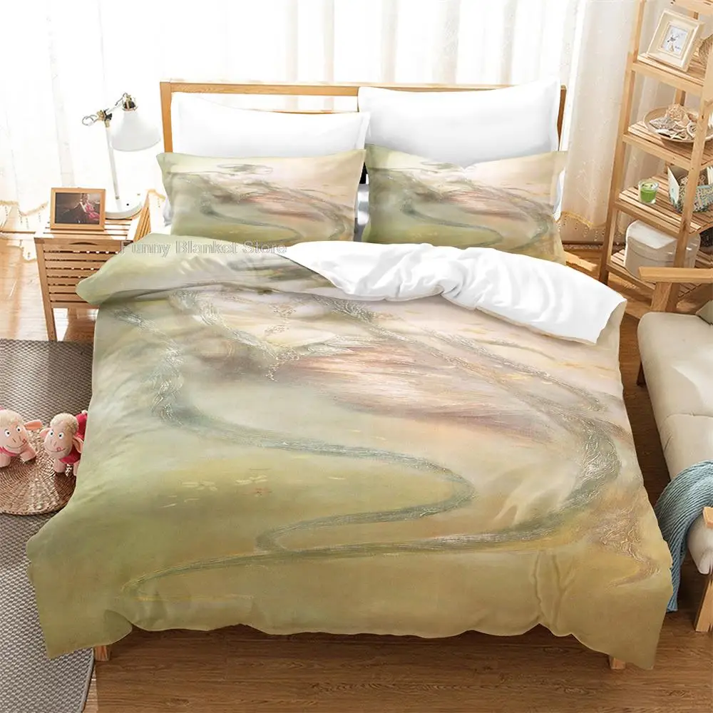 

3PCS Watercolor painting Bedding Sets Home Bedclothes Super King Cover Pillowcase Comforter Textiles Bedding Set