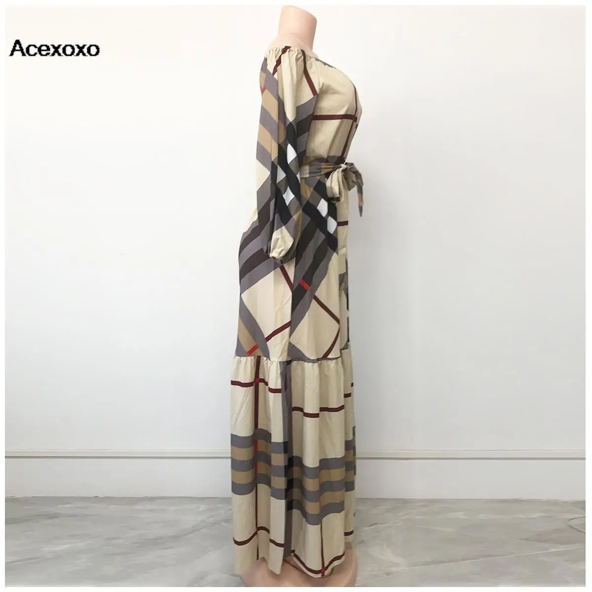 Special Price Limited Time Offer Latest  African Dresses For Women Middle East Printed Strap Off Shoulder Dress Long Dresses
