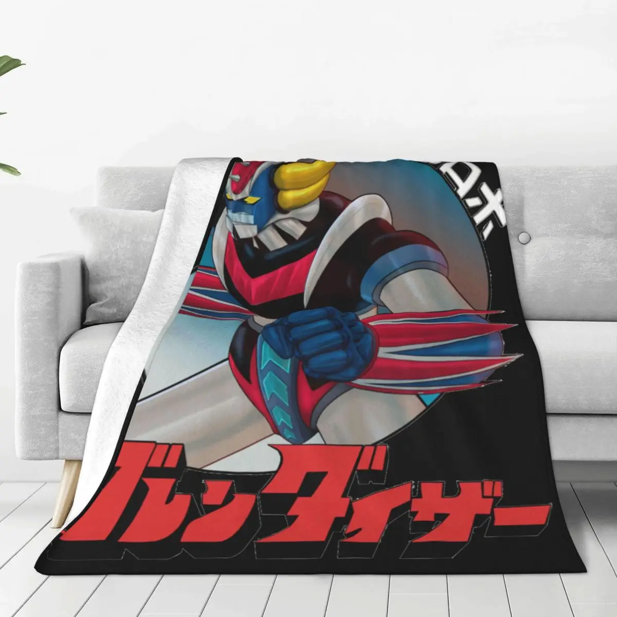 

Ufo Robot Grendizer Manga Plush Blankets Funny Throw Blankets for Sofa Bedding Lounge 150*125cm Rug Piece