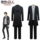 Костюм для косплея Эрена джейгера из аниме атака на Титанов, костюм из черной куртки, брюк, костюм, одежда на Хэллоуин, сезон 4, 2022