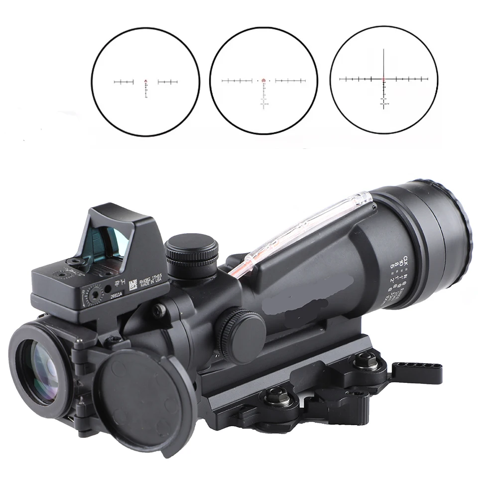 

Тактический Оптический Прицел ACOG 3,5x35, оптический прицел из настоящего Красного волокна с красной точкой RMR, оптика и установка Killflash QD для направляющих 20 мм