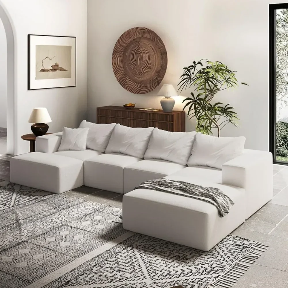 Диван для гостиной модульный диван из синели с подушками удобный диван-диван