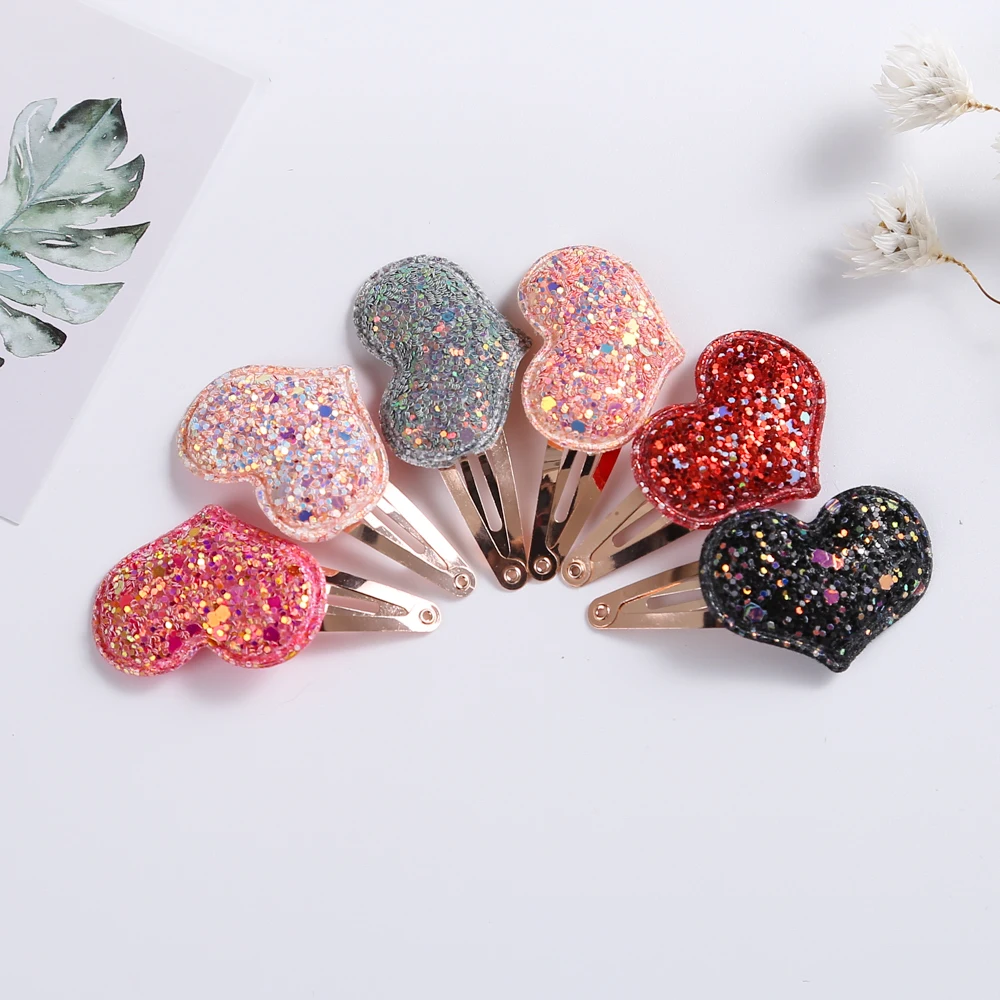 

New Shiny Love Hair Clips For Girls Cute Metal Bb Clips Fashion Colorful Baby Haipins Photography Newborn Hair Accessories