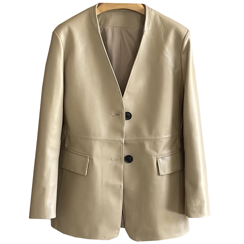 Весенне-осеннее новое кожаное пальто Haining для женщин популярная верхняя одежда