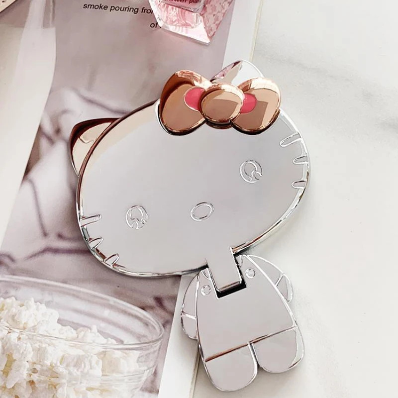 

Sanrio Kawaii Hello Kitty мини зеркало для макияжа милый мультфильм аниме Модный маленький складной портативный настольный деликатный