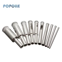 10pcsset 3 13mm glass hole opener diamond coated high speed steel drill bit used for ceramic marble flaring drill bit tool