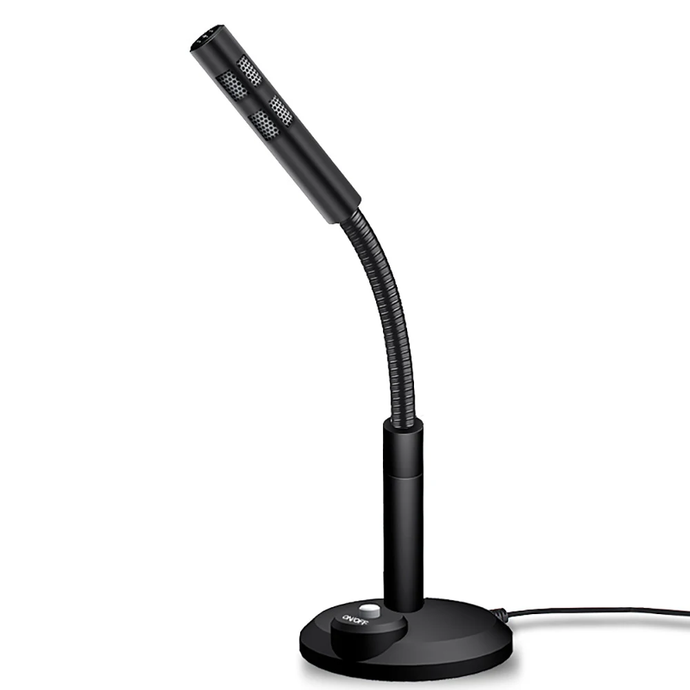 Black Computer Microphone Portable 2 Channel Singing Gaming Stand Mic Easy To Carry High Sensitivity Consumer Electronics 5v