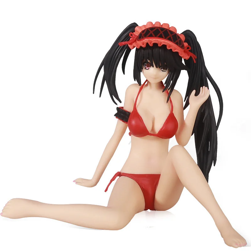 

Anime DATE A LIVE Tokisaki Kurumi Swimsuit Beautiful Girl Corset Detachable Handmade Figma Model Decoration Toy Gift